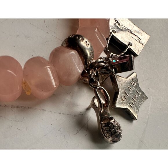 THOMAS SABO STERLING Silver & Rose Quartz Expanding Charm Bracelet - Picture 4 of 7